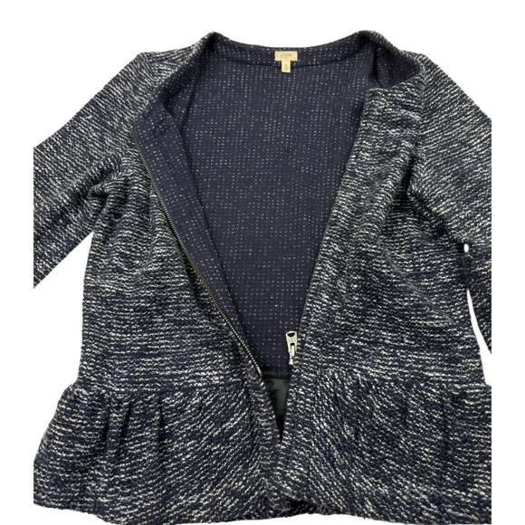 J. Crew Boucle Tweed Zip Peplum Jacket Blazer - Picture 3 of 15